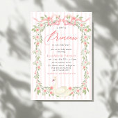 Zwaan Roze Bow Bloemen Rozen Baby shower Uitnodigi Kaart