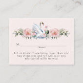 Zwaan Roze Lint Elegant Bloemmeisje Baby shower Informatiekaartje (Achterkant)