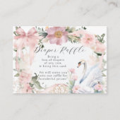 Zwaan Roze Lint Elegant Bloemmeisje Baby shower Informatiekaartje (Voorkant)