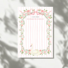 Zwaan Roze Strik Bloemrozen Baby Shower