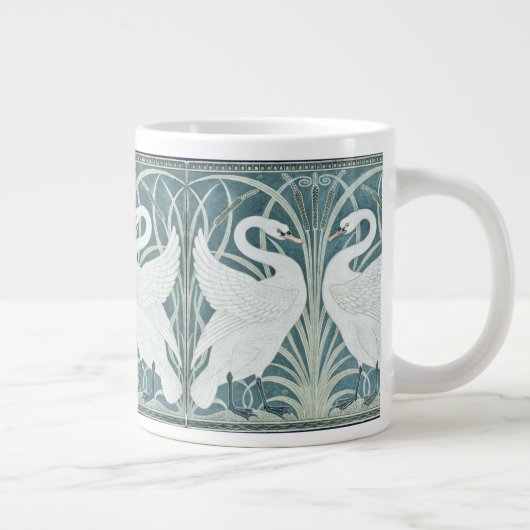  zwaan, rush en iris van W. Crane Grote Koffiekop (Rechts)