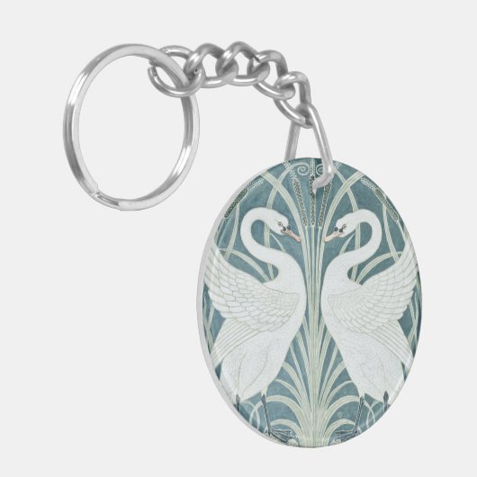  zwaan, rush en iris van W. Crane Sleutelhanger (Voorkant Links)