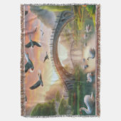 Zwaan Serenade Geweven Gooi: Rustige wateren Omhel Deken (Voorkant Verticaal)