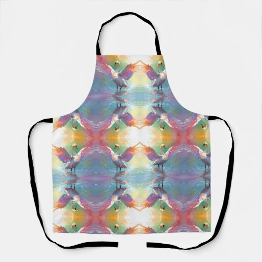 Zwaan sierlijk over een serene vijver schort (Voorkant)