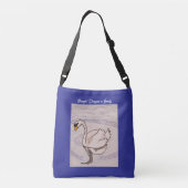 Zwaan - Sterkte verpakt in schoonheid Deep Blue Crossbody Tas (Achterkant)