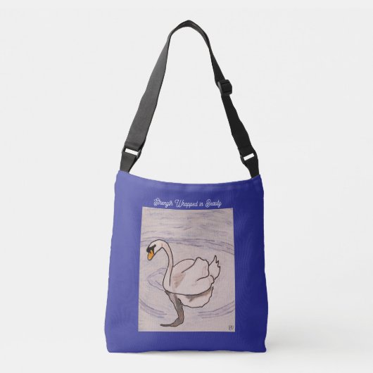 Zwaan - Sterkte verpakt in schoonheid Deep Blue Crossbody Tas (Voorkant)