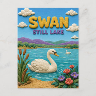 Zwaan, Stille Meer Klei Kunst Briefkaart
