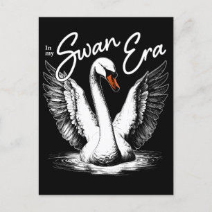 Zwaan Tijdperk White Print Feestdagenkaart