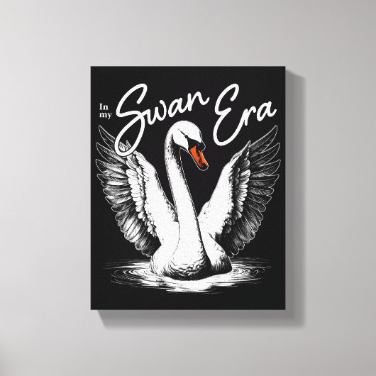 zwaan tijdperk wit canvas afdruk (Voorkant)