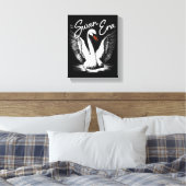 zwaan tijdperk wit canvas afdruk (Insitu (Slaapkamer))