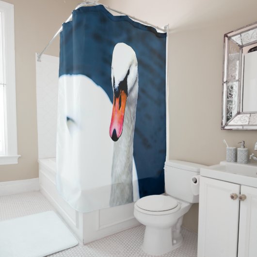 Zwaan van het meer douchegordijn (In situ)