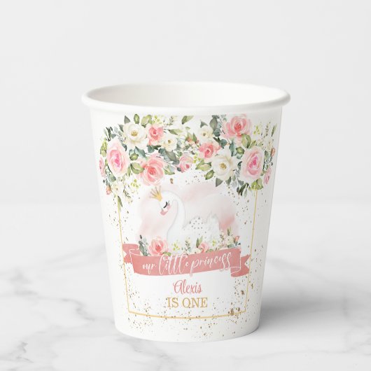 Zwaan verjaardag papieren bekers (Achterkant)