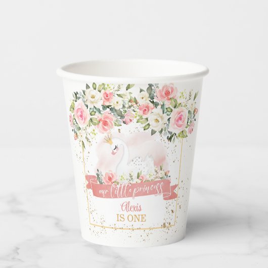 Zwaan verjaardag papieren bekers (Voorkant)