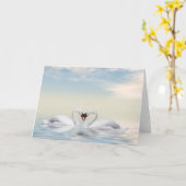Zwaan verliefd kaart (Gele Bloem)