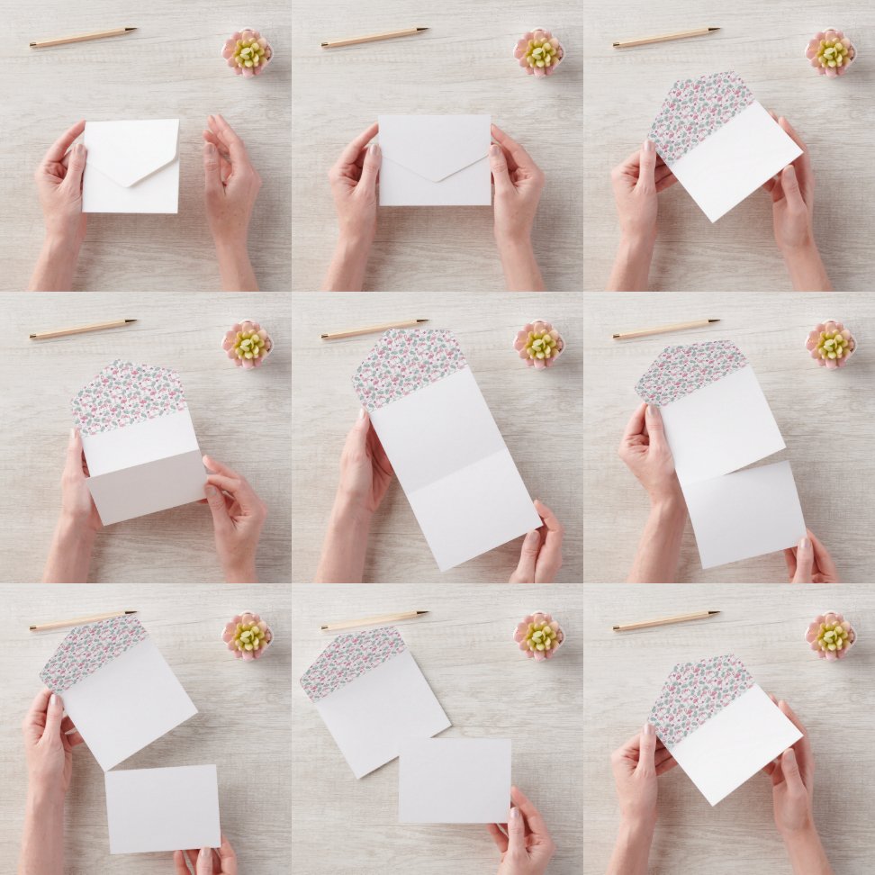 Zwaan Vogel Herhaald Patroon Bruiloft Uitnodigen All In One Uitnodiging