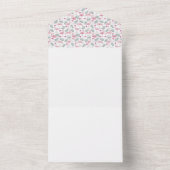 Zwaan Vogel Herhaald Patroon Bruiloft Uitnodigen All In One Uitnodiging (Binnen)