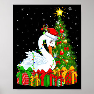 Zwaan Vogel Kerstvakantie Kerstman Zwaan Kerstboom Poster
