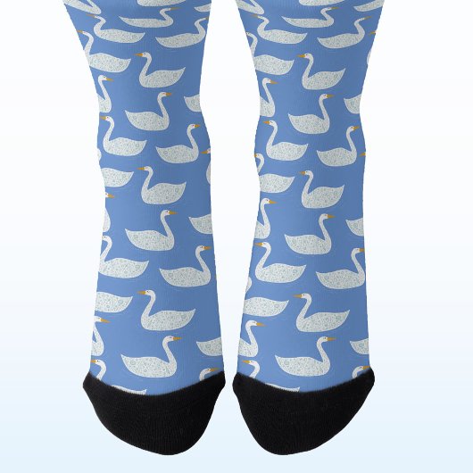 Zwaan Vogelpatroon Blauw Sokken