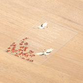 Zwaan Vogels Paradijs Lente Bloemen Bruiloft Acryl Uitnodigingen (Laagn)