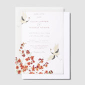 Zwaan Vogels Paradijs Lente Bloemen Bruiloft Vellum Uitnodigingen (Offset)