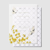 Zwaan Vogels Paradijs Lente Bloemen Bruiloft Vellum Uitnodigingen (Offset (Uitnodiging))