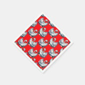 Zwaan vogels patroon ontwerp op rood servet (Hoek)