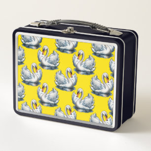 Zwaan Vogels Patroonontwerp op Geel 