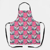 Zwaan Vogels Patroonontwerp Op Roze Schort (Voorkant)