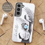 Zwaan Vrouw Dansen Ballet Elegante Surreal Art Naa Samsung Galaxy Hoesje<br><div class="desc">Dit artistieke telefoonhoesontwerp is gemaakt met behulp van mijn originele handgetekende "The Swan" -kunstwerk - elegante potloodtekening van dansende vrouw met blauwe bloem in haar haar en haar hand die in een zwaan transformeert. Chique en mooi cadeau voor balletliefhebber, danser of surrealistische kunstliefhebber. · Personaliseer het met een naam of...</div>