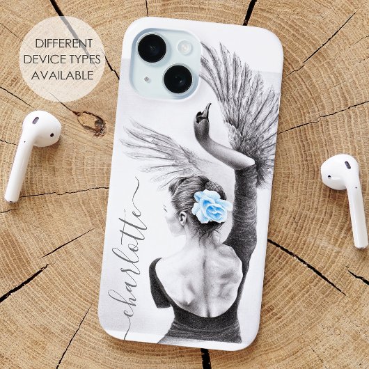 Zwaan Vrouw danser Elegant Ballet Surreal Art Naam Case-Mate iPhone Case