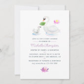 Zwaan waterverf baby shower uitnodiging (Voorkant)