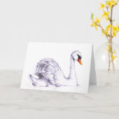 zwaan wenskaart kaart (Gele Bloem)