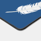 Zwaan Witte Veer & Kalligrafie op Lake Blue Bureaumat (Hoek)