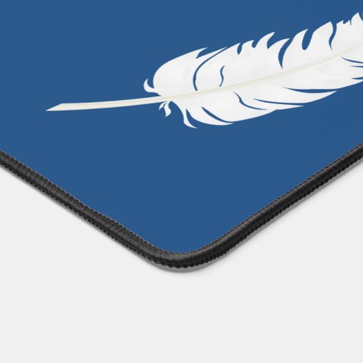 Zwaan Witte Veer & Kalligrafie op Lake Blue Bureaumat (Hoek)