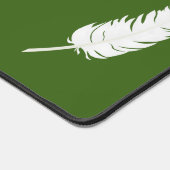 Zwaan Witte Veer & Script Kalligrafie op Groen Bureaumat (Hoek)