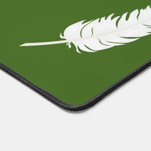 Zwaan Witte Veer & Script Kalligrafie op Groen Bureaumat (Hoek)