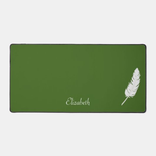 Zwaan Witte Veer & Script Kalligrafie op Groen Bureaumat (Voorkant)