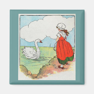 Zwaan, zwaan over het Zee Moeder Gans Kwekerij Rhy Magneet