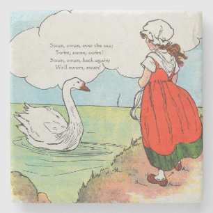 Zwaan, zwaan over het Zee Moeder Gans Kwekerij Rhy Stenen Onderzetter