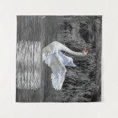Zwaan Zwart-wit Fotografie Wandkleed (Voorkant (horizontaal))