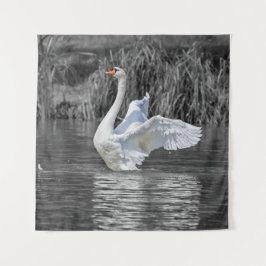 Zwaan Zwart-wit Fotografie Wandkleed