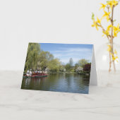 Zwaanboot op het water, Boston MA Kaart (Gele Bloem)