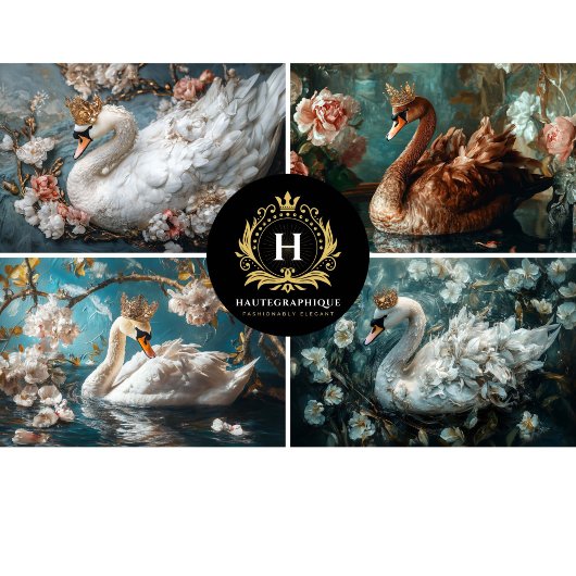 Zwaancollage decoupage tissuepapier