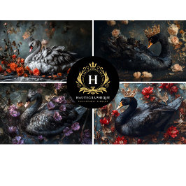 Zwaancollage decoupage tissuepapier