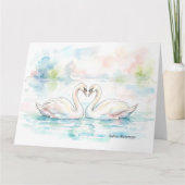 Zwaanliefhebbers - Valentijnsdag Kaart (Voorkant)