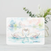 Zwaanliefhebbers - Valentijnsdag Kaart (Staand voorkant)