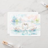 Zwaanliefhebbers - Valentijnsdag Kaart (Voorkant / Achterkant in situ)