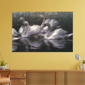Zwaanmeer in het maanlicht canvas afdruk (Insitu (Woonkamer))
