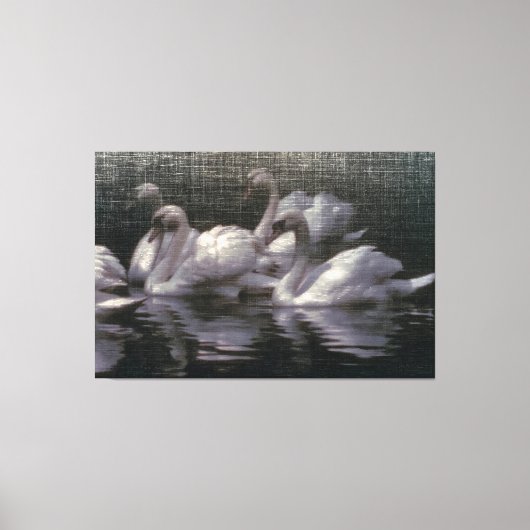 Zwaanmeer in het maanlicht canvas afdruk (Voorkant)