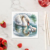 Zwaanmoeder met cygnet servet (Insitu)